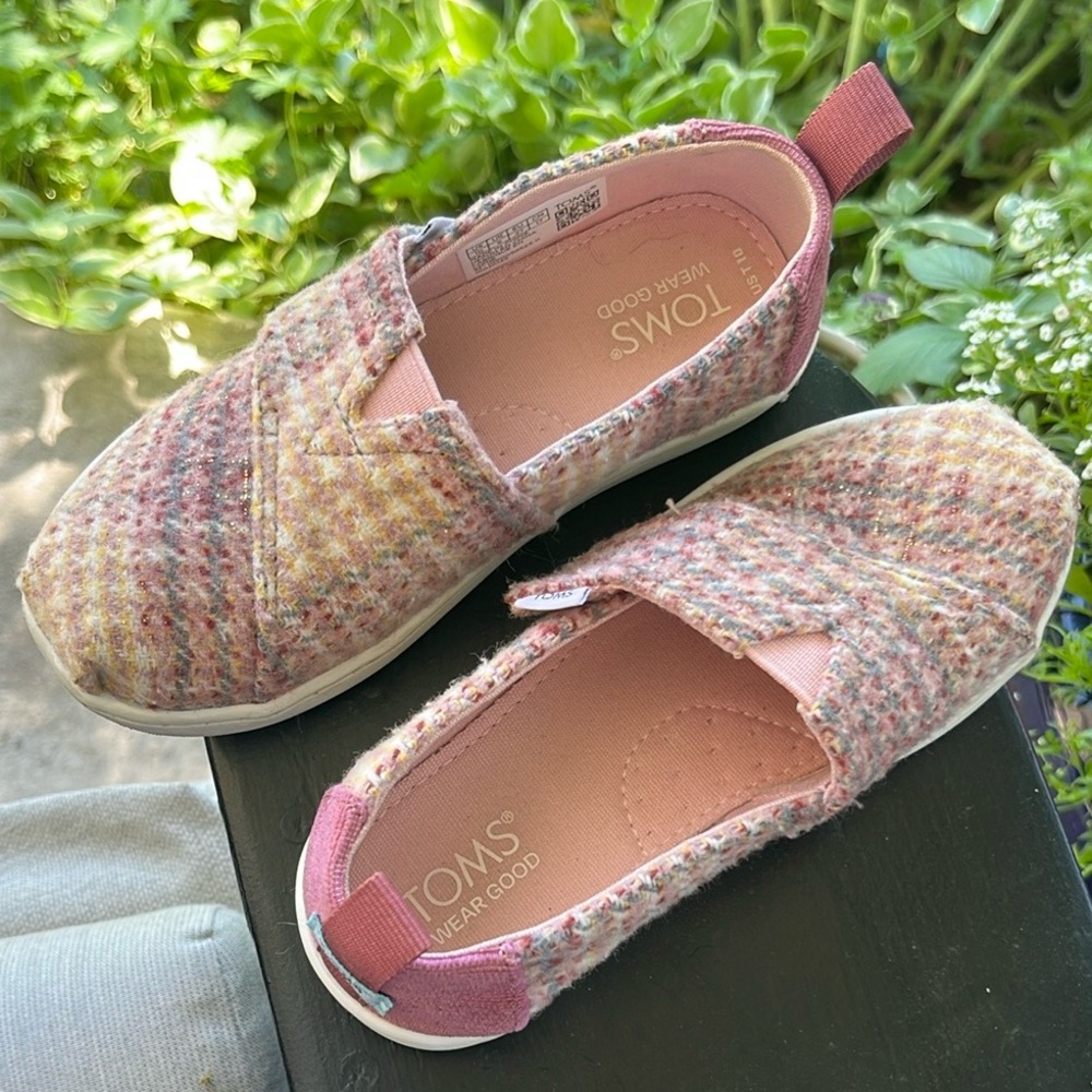 Toms Pink and Cream Alpargata Shoes